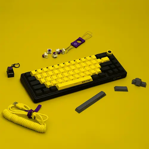 LORGAR KBP70MW, Wireless 65% Mechanical Gaming Keyboard Pro, Black/yellow, EN layout - 13