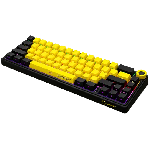 LORGAR KBP70MW, Tastatură mecanică gaming wireless 65% Pro, Negru/galben, layout EN - 2