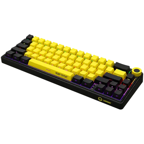 LORGAR KBP70MW, Wireless 65% Mechanical Gaming Keyboard Pro, Black/yellow, EN layout - image 1