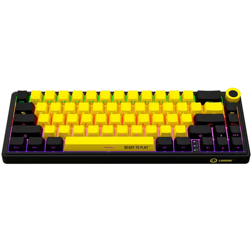 LORGAR KBP70MW, Ασύρματο 65% Μηχανικό Gaming Πληκτρολόγιο Pro, Μαύρο/κίτρινο, EN διάταξη - 3