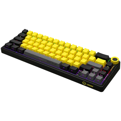 LORGAR KBP70MW, Wireless 65% Mechanical Gaming Keyboard Pro, Black/yellow, EN layout - image 6