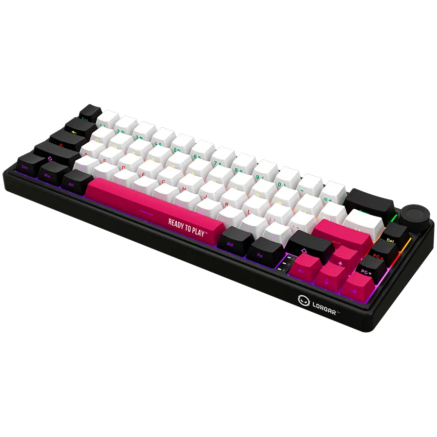 LORGAR KBP70MW, Wireless 65% Mechanical Gaming Keyboard Pro, Black/red, EN layout - image 1