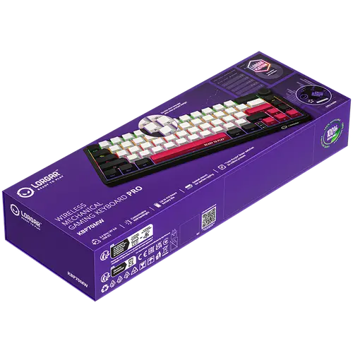 LORGAR KBP70MW, Wireless 65% Mechanical Gaming Keyboard Pro, Black/red, EN layout - image 9