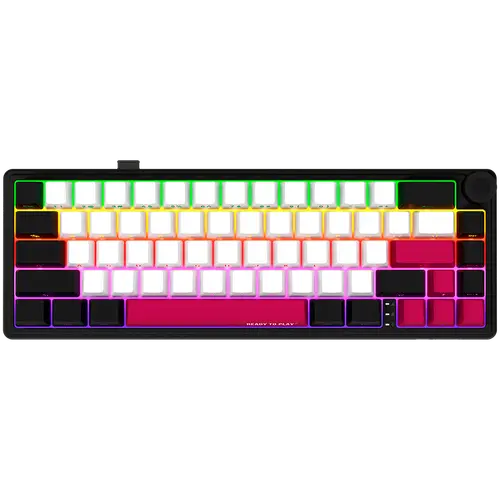 LORGAR KBP70MW, Tastatură mecanică gaming wireless 65% Pro, Negru/roșu, layout EN - 1
