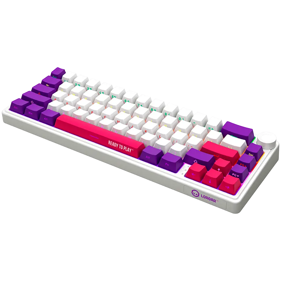 LORGAR KBP70MW, Wireless 65% Mechanical Gaming Keyboard Pro, White, EN layout - image 1