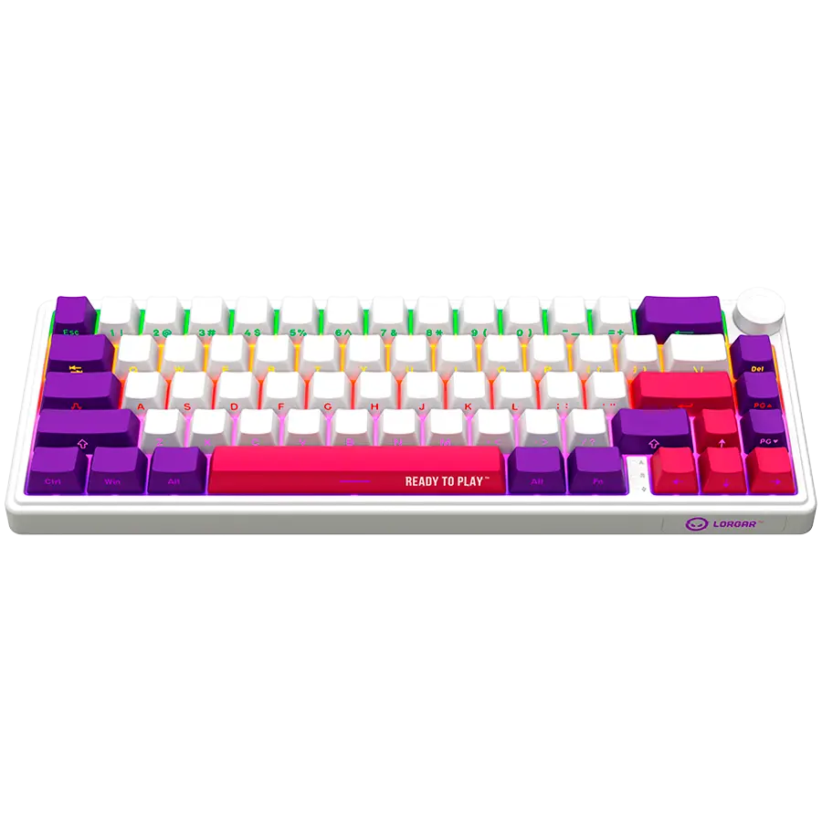 LORGAR KBP70MW, Wireless 65% Mechanical Gaming Keyboard Pro, White, EN layout - image 2