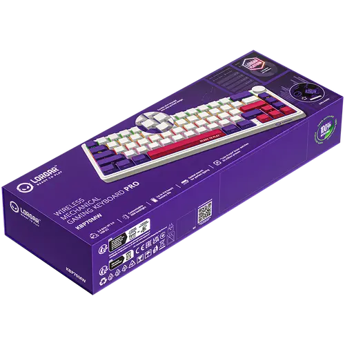 LORGAR KBP70MW, Wireless 65% Mechanical Gaming Keyboard Pro, White, EN layout - image 9