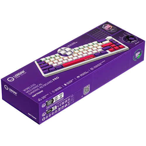 LORGAR Tastatură Gaming KBP70MW Pro Fără fir 65% Alb EN - 10