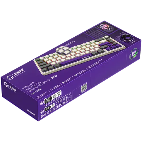 LORGAR KBP70MW, Wireless 65% Mechanical Gaming Keyboard Pro, Beige, EN layout - image 9