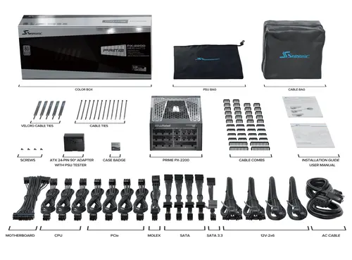 Захранващ блок Seasonic PRIME PX 2200W 80+ Platinum, ATX 3.1 - Full Modular - image 9