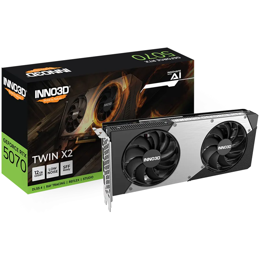 Видео карта, Inno3D GeForce RTX 5070 12GB GDDR7 Twin X2