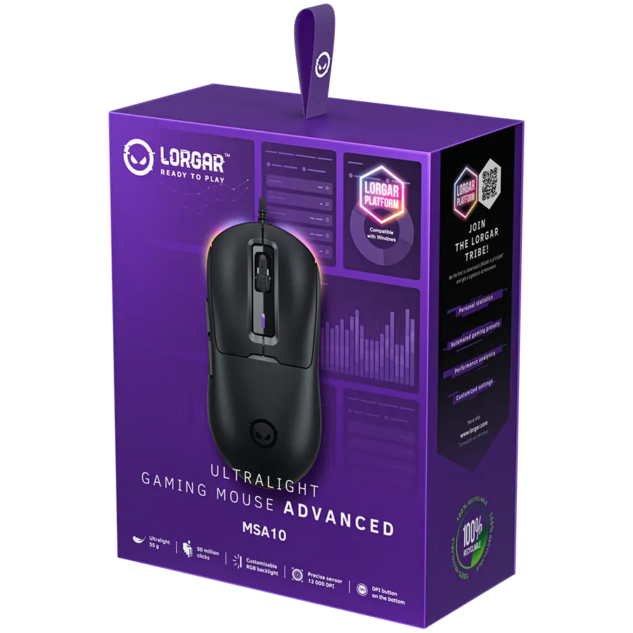 LORGAR MSA10, Ultralight Wired Gaming Mouse Advanced, black - image 7