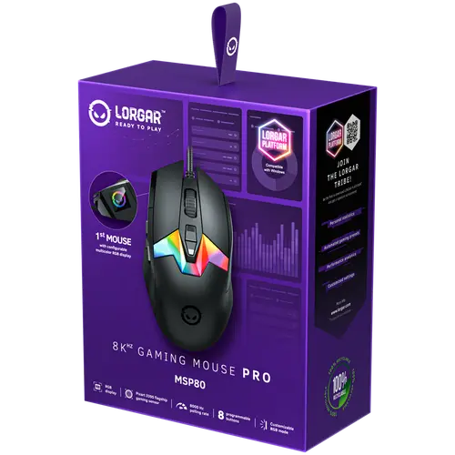 LORGAR MSP80, 8000 Hz Gaming Mouse Pro, Black - image 7