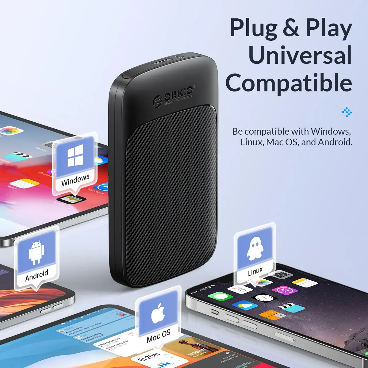 Orico кутия за диск Storage - Case - 2.5 inch USB-C - 2020C3-V1-BK - image 10
