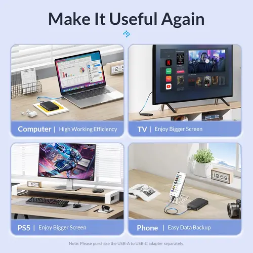 Orico θήκη δίσκου Storage - Case - 2.5 inch USB-C - 2020C3-V1-BK - 4