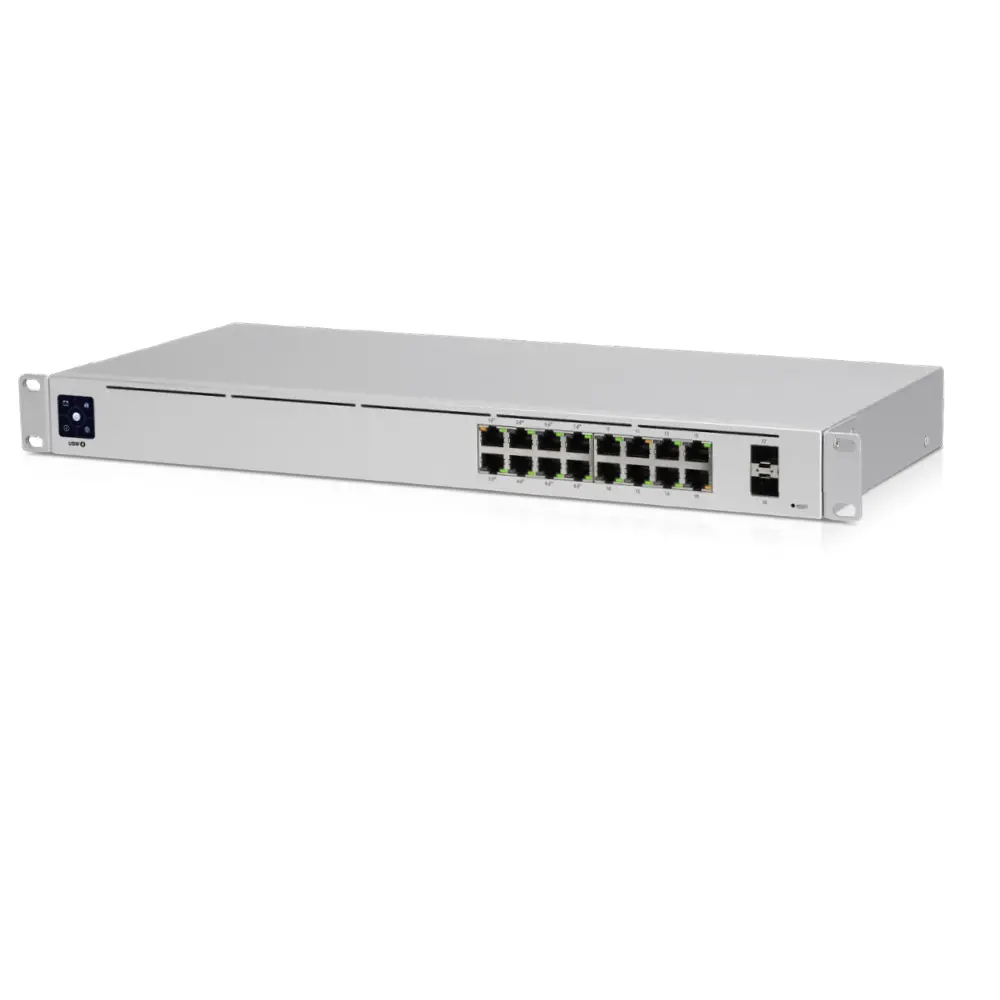 Комутатор Ubiquiti USW-16-POE, 8x Gbit PoE+, 8x GBit, 1xSFP слот, управляем, 42W - image 2