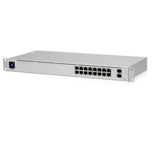 Комутатор Ubiquiti USW-16-POE, 8x Gbit PoE+, 8x GBit, 1xSFP слот, управляем, 42W - image 2