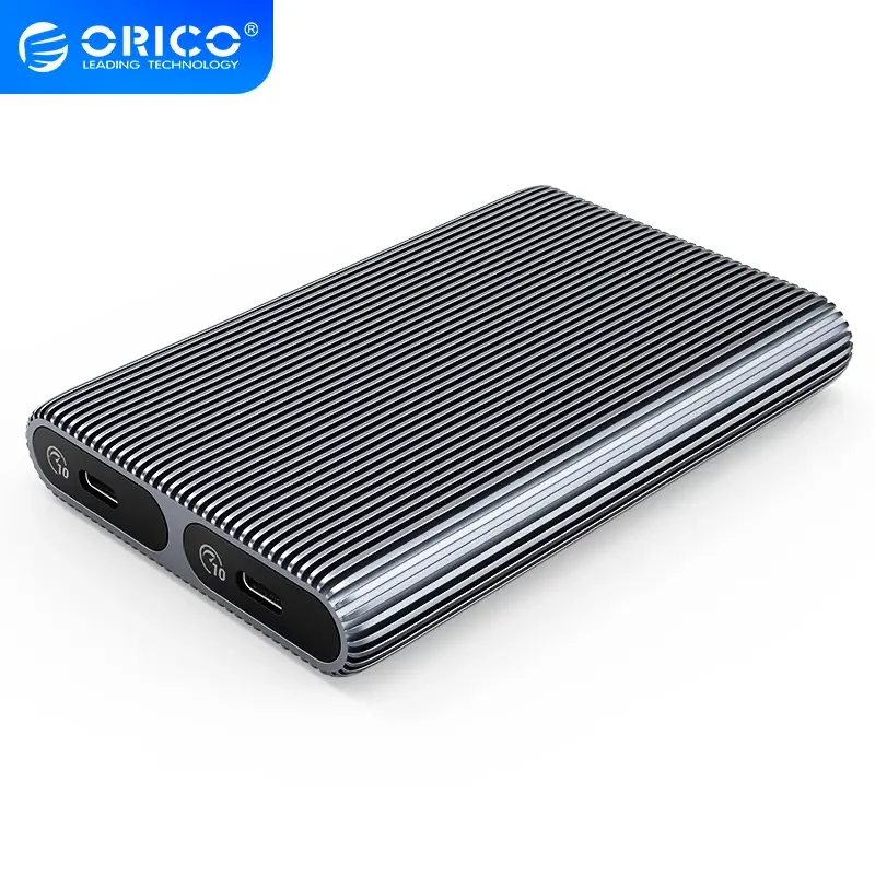 Orico външна кутия за диск Storage - Case - M.2 NVMe Dual-Bay - USB-C 10Gbps, Aluminium - AM2C3-2N-GY - image 1