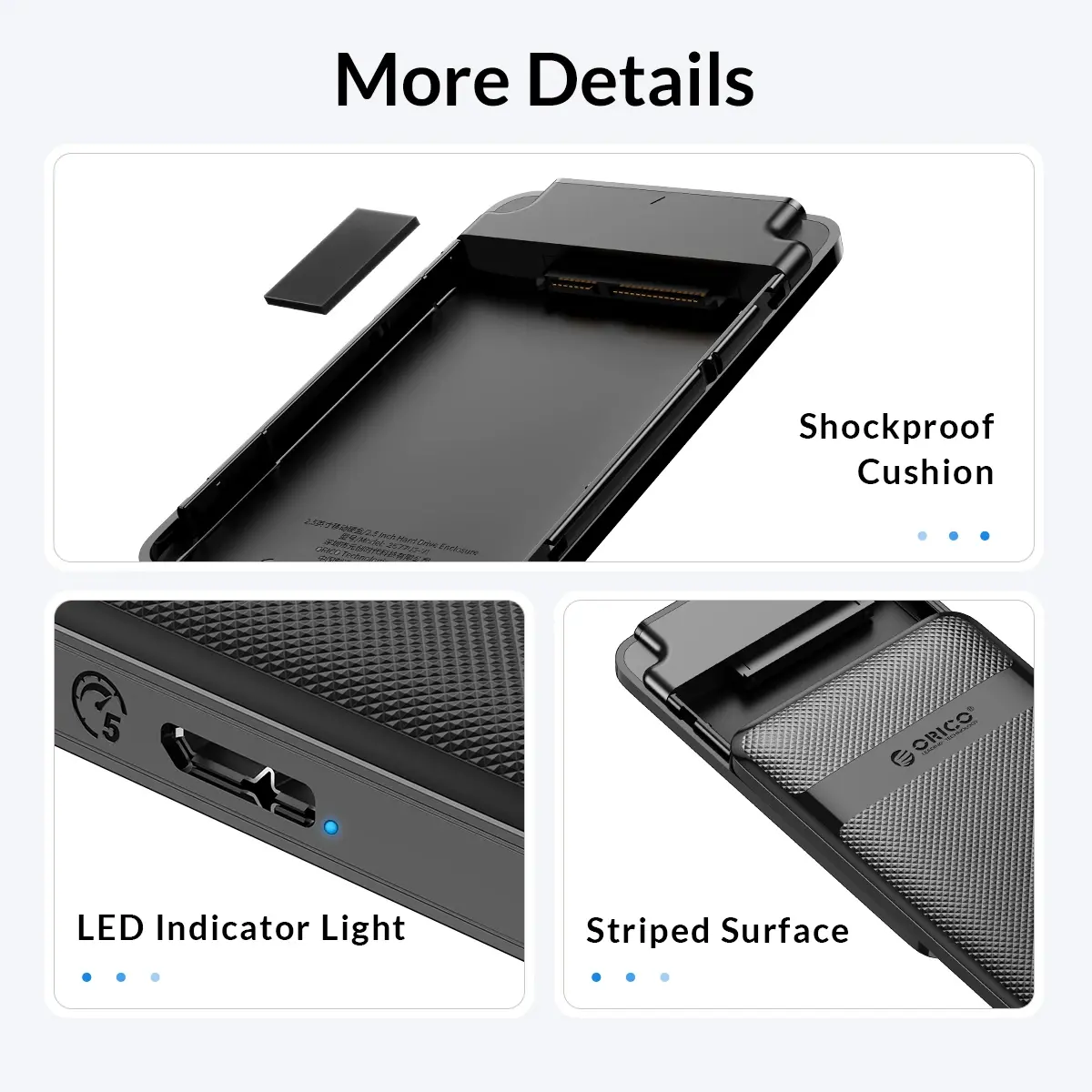 Orico кутия за диск Storage - Case - 2.5 inch USB-C - 2577C3-V1-BK - image 14