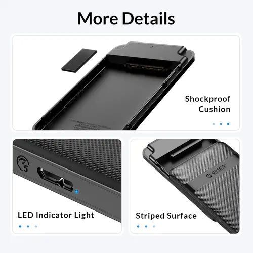 Orico кутия за диск Storage - Case - 2.5 inch USB-C - 2577C3-V1-BK - image 14