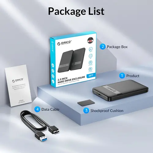 Orico кутия за диск Storage - Case - 2.5 inch USB-C - 2577C3-V1-BK - image 16