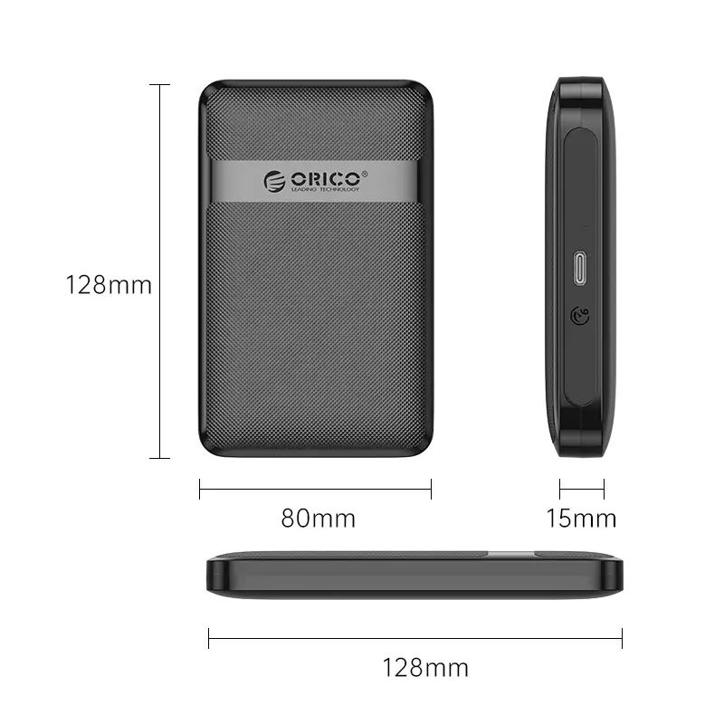 Orico кутия за диск Storage - Case - 2.5 inch USB-C - 2577C3-V1-BK - image 2