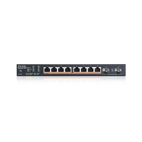 Комутатор, ZyXEL XMG1915-10EP, 8-port 2.5GbE, 2 SFP+, 8 x PoE++ 130W Smart Switch, hybird mode, standalone or NebulaFlex Cloud