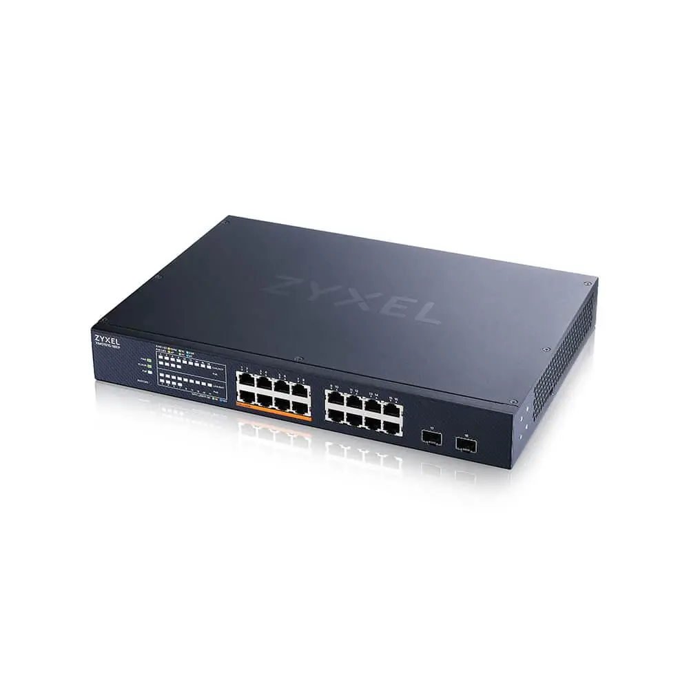 Комутатор, ZyXEL XMG1915-18EP, 16-port 2.5GbE, 2 SFP+, 8 x PoE++ 180W Smart Switch, hybird mode, standalone or NebulaFlex Cloud - image 2