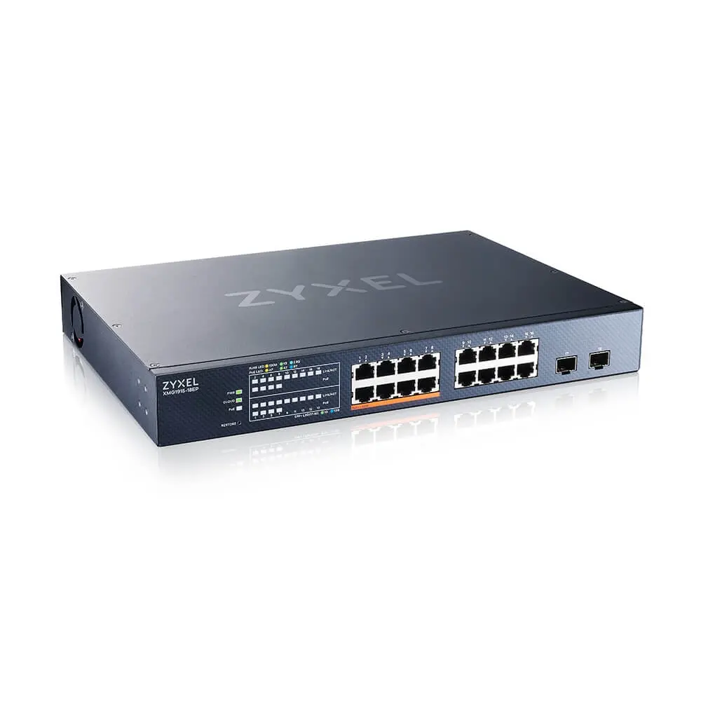 Комутатор, ZyXEL XMG1915-18EP, 16-port 2.5GbE, 2 SFP+, 8 x PoE++ 180W Smart Switch, hybird mode, standalone or NebulaFlex Cloud - image 3