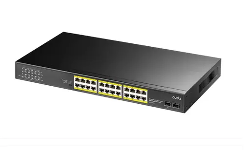 Суич Cudy GS1028PS2, 24 портов, 10/100/1000, 24× GbE with 802.3at/af PoE, 2× Uplink SFP, Default/VLAN/Extend Modes , за 19" rack - image 3