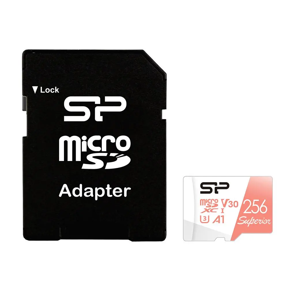 Карта памет Silicon Power Superior 256GB, microSDXC, Class 10, SD Adapter - image 1