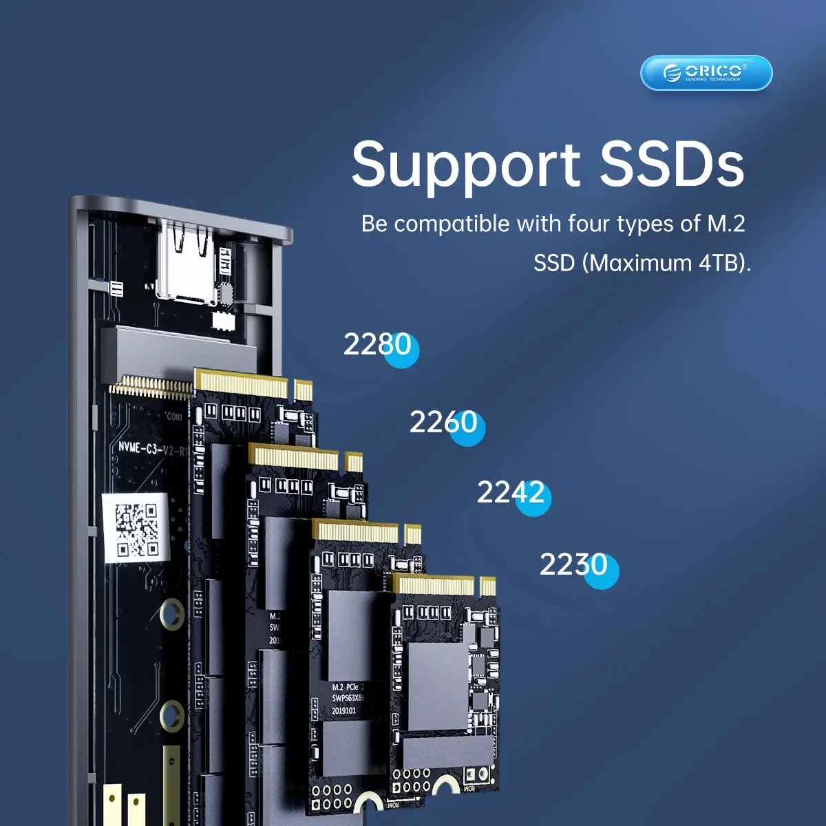 Orico външна кутия за диск Storage - Case - M.2 NVMe M-key 10 Gbps, Aluminium - AM2C3-G2-GY - image 10
