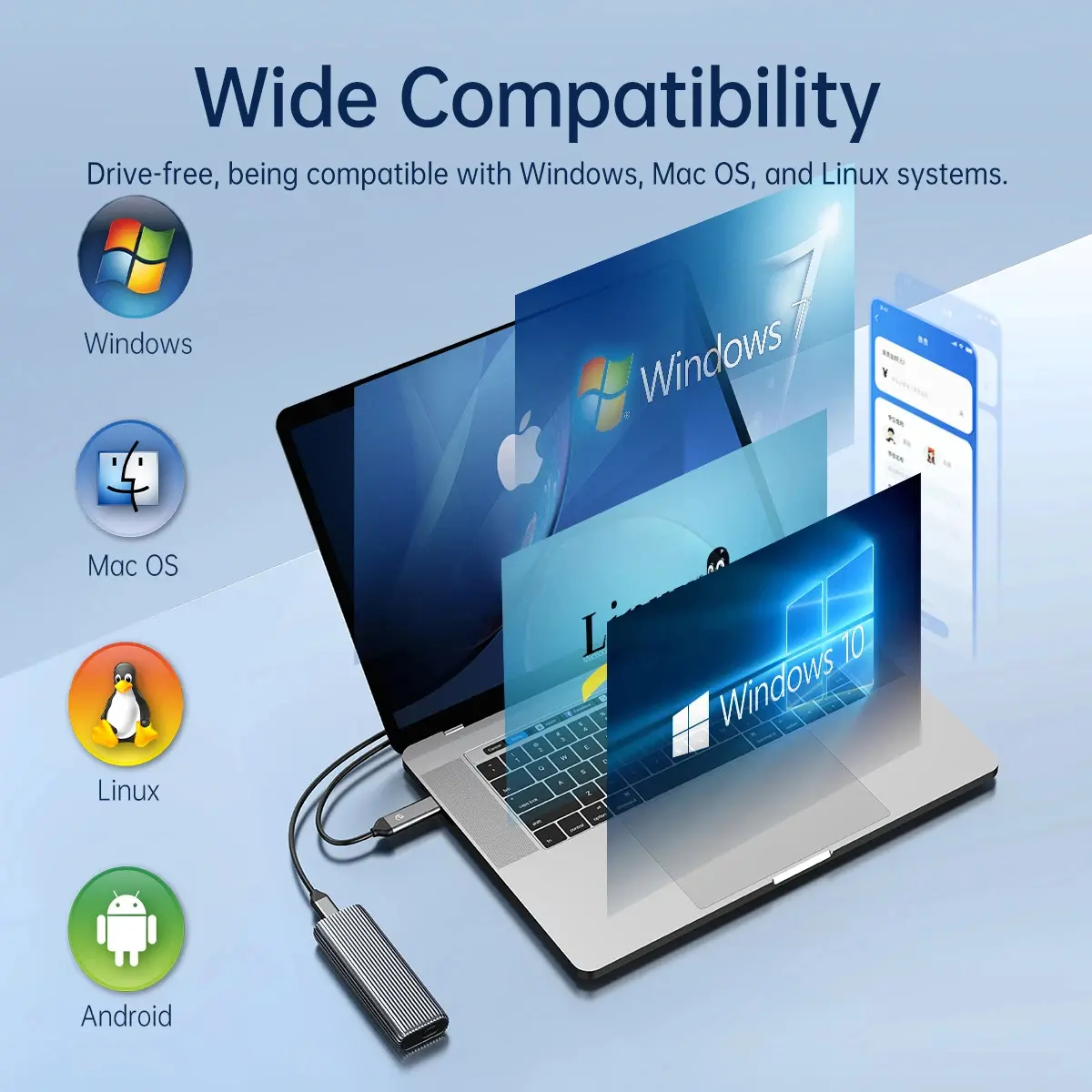 Orico външна кутия за диск Storage - Case - M.2 NVMe M-key 10 Gbps, Aluminium - AM2C3-G2-GY - image 11