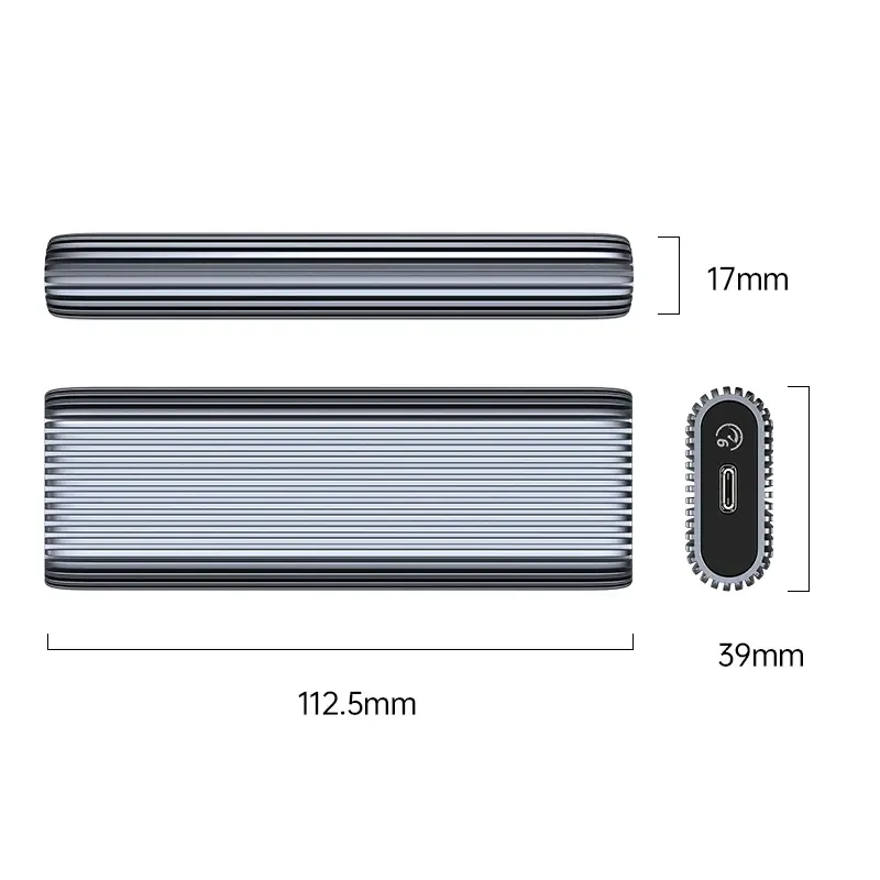 Orico външна кутия за диск Storage - Case - M.2 NVMe M-key 10 Gbps, Aluminium - AM2C3-G2-GY - image 2