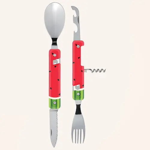 Комплект за хранене Akinod Multifunction Cutlery 13H25, Watermelon