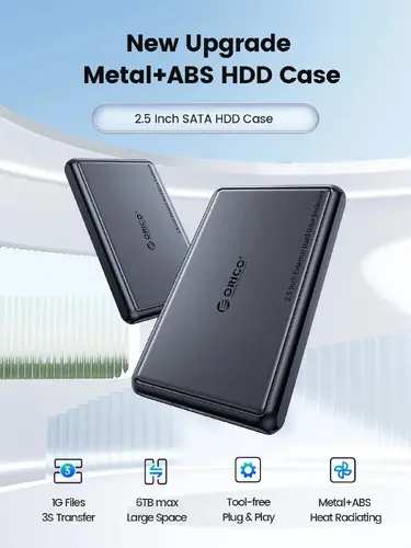 Orico външна кутия за диск Storage - Case - 2.5 inch USB-C/A Black - DDL25-C3-BK - image 2