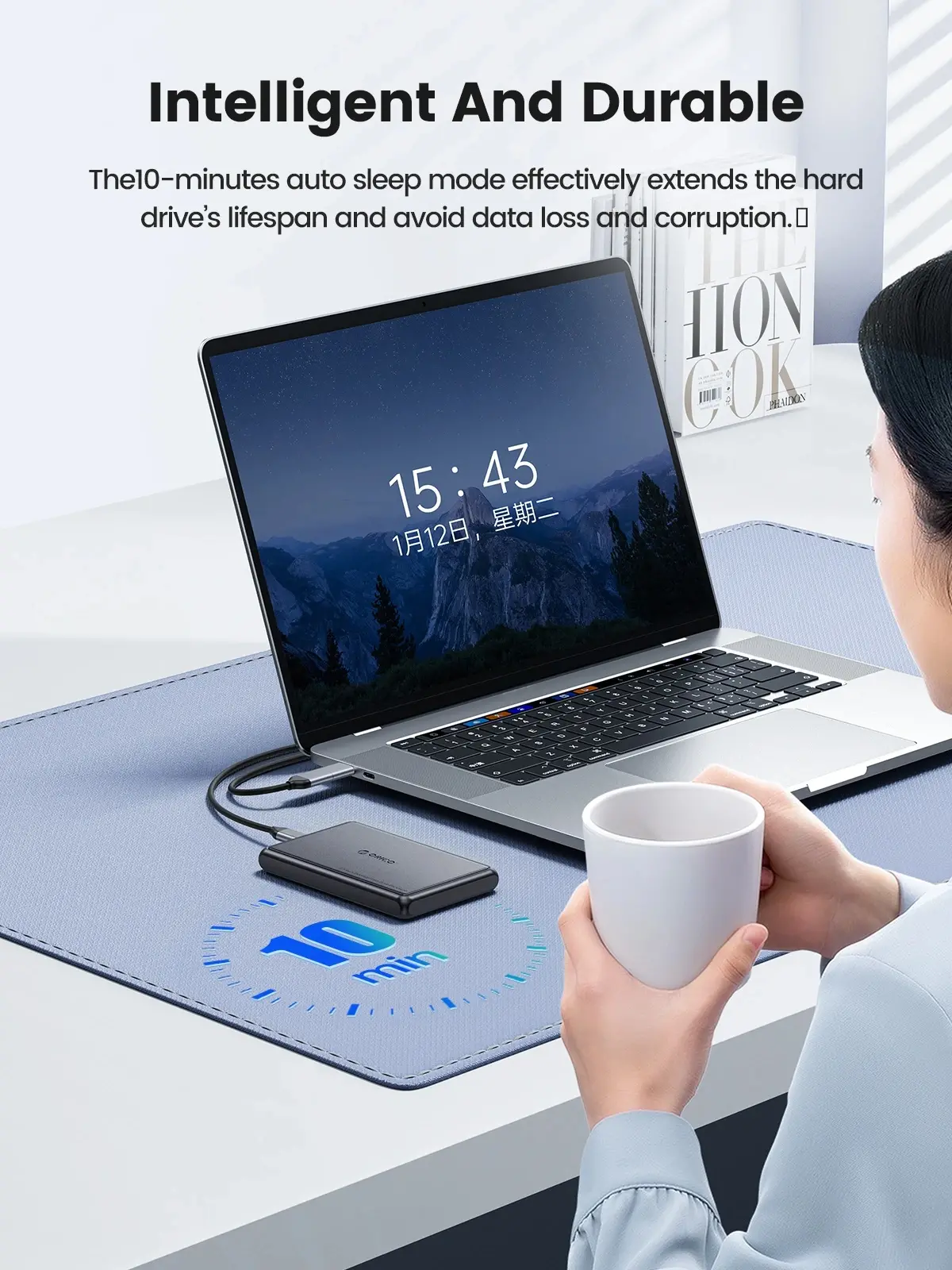 Orico външна кутия за диск Storage - Case - 2.5 inch USB-C/A Black - DDL25-C3-BK - image 7