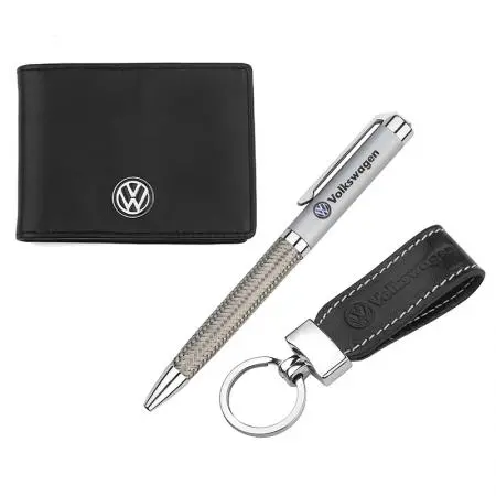 Set cadou format din pix, husă pentru documente auto și breloc Auto Set cu logo VW, AS0804A - 1