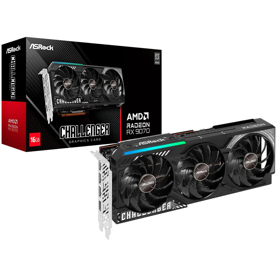 Placă video ASROCK RADEON RX 9070 Challenger 16GB GDDR6