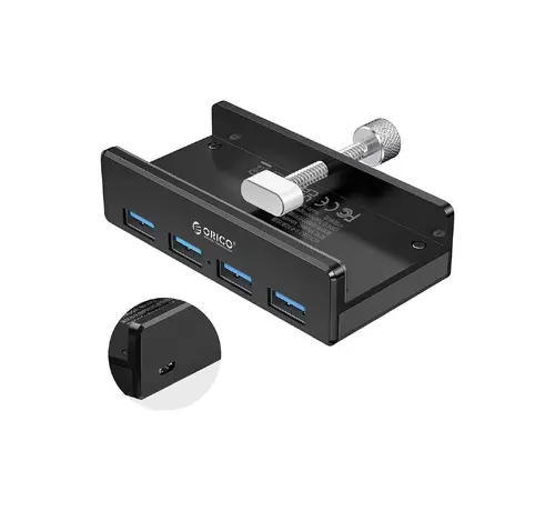 Orico hub USB 3.0 HUB Clip Type 4 θύρες - βοηθητική είσοδος τροφοδοσίας Micro-USB, Μαύρο - MH4PU-P-BK - 1