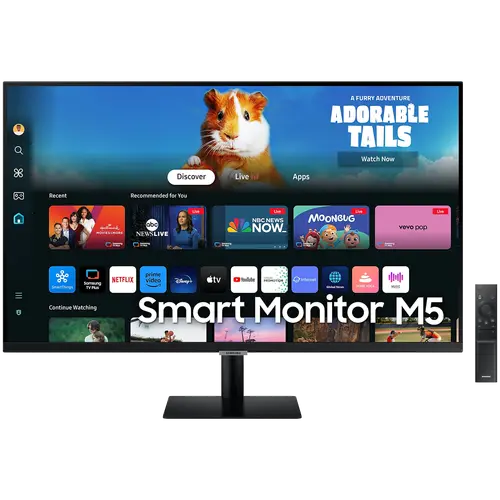Monitor LED Samsung LS27DM500EUXDU M5 Smart, 27'' FHD FLAT 16:9 (1920x1080) VA 60Hz, 250 cd/2, 3000:1, 4ms (GTG), 178/178, 2xHDMI, 2xUSB-A, WiFi5, Bluetooth, Tizen OS, Remote, Tilt, VESA 100x100, 2Y