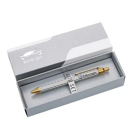 Химикалка Auto Set с лого на Volkswagen, сиво и златно - image 2