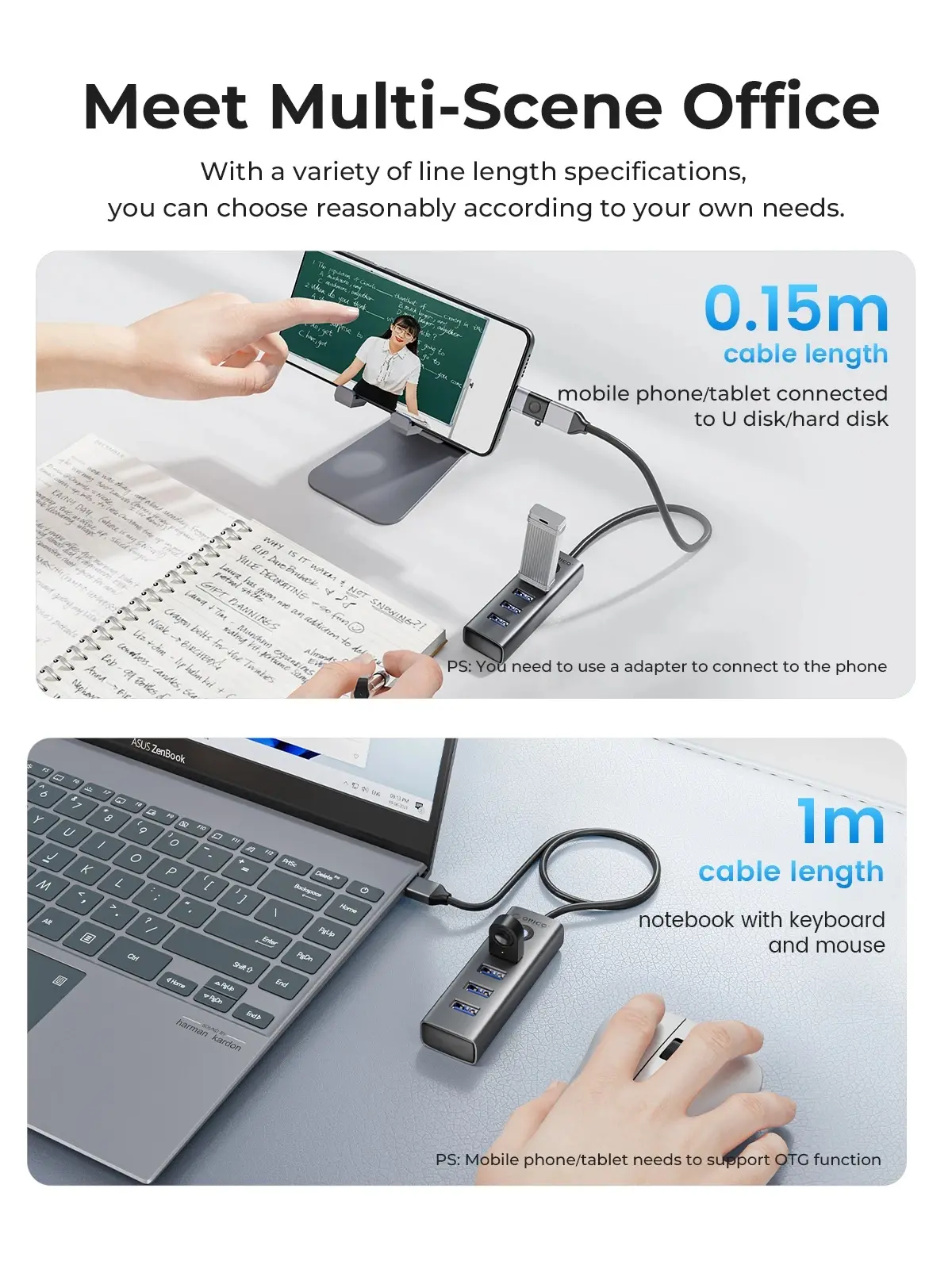 Orico хъб HUB USB3.0 4 port, Aluminium, Grey - PDD4U-U3-015-GY - image 7