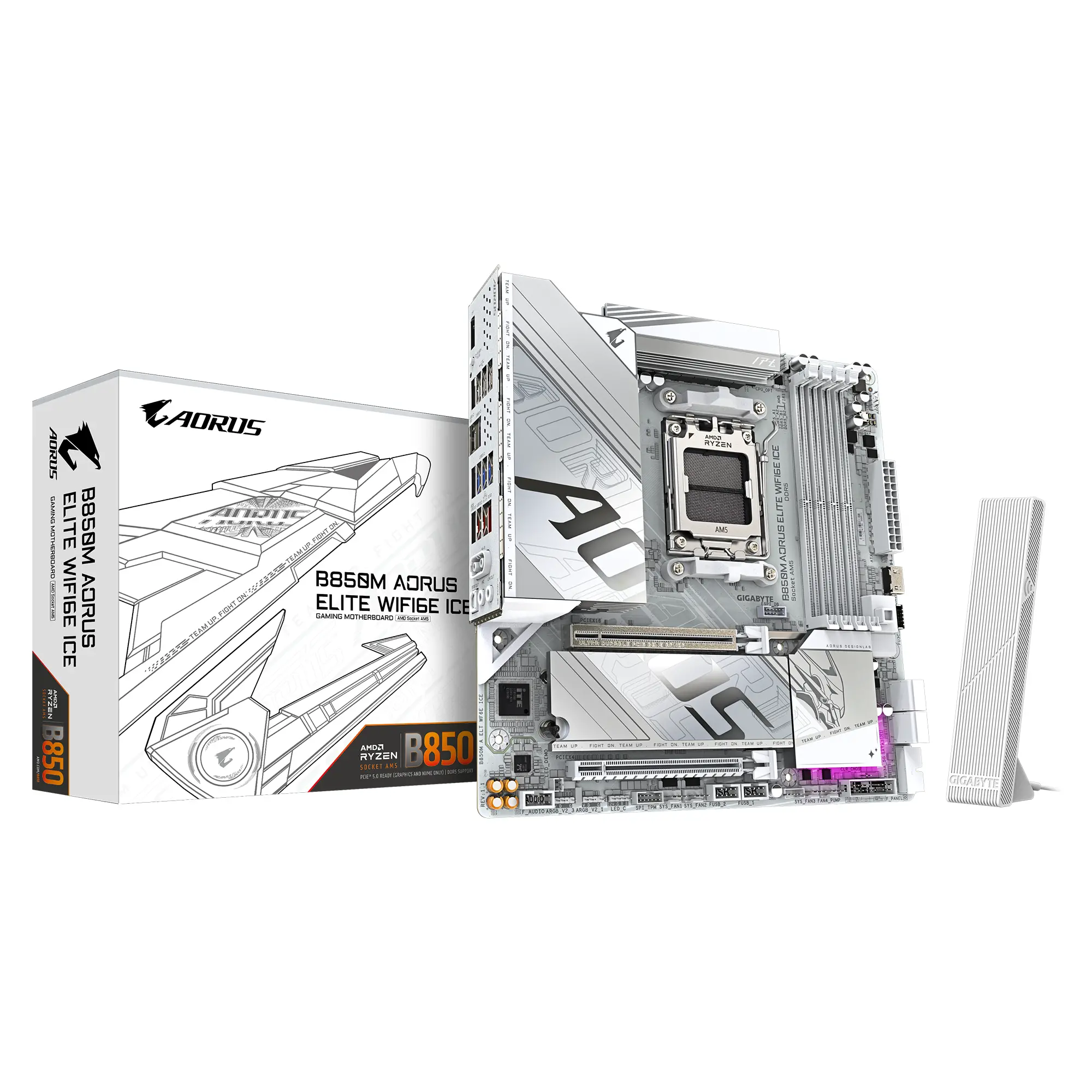 Дънна платка GIGABYTE B850M AORUS ELITE WIF6E ICE socket AM5 - image 4