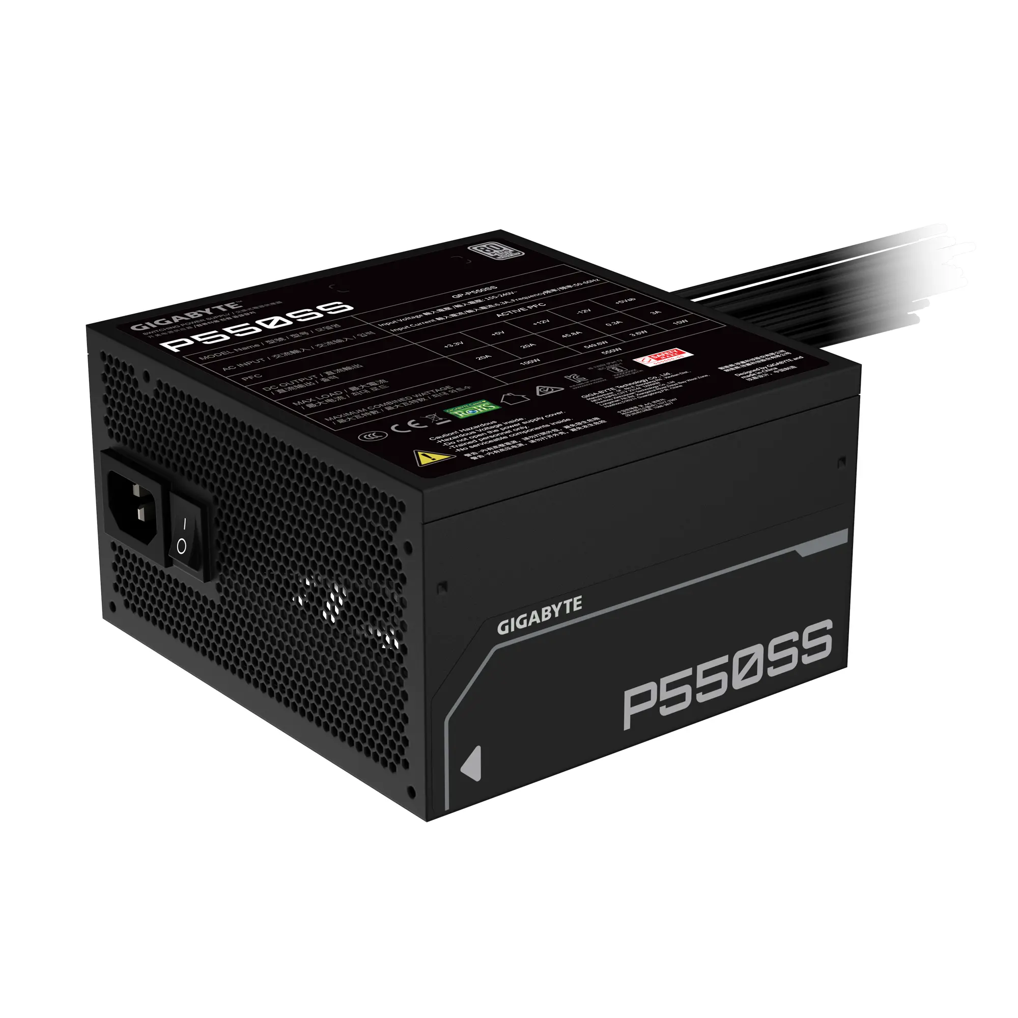 Захранващ блок Gigabyte P550SS 550W 80+ Silver - image 4
