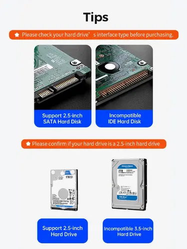 Orico външна кутия за диск Storage - Case - 2.5 inch 5Gbps USB-C Transparent - TX25C3-GY-BP - image 12