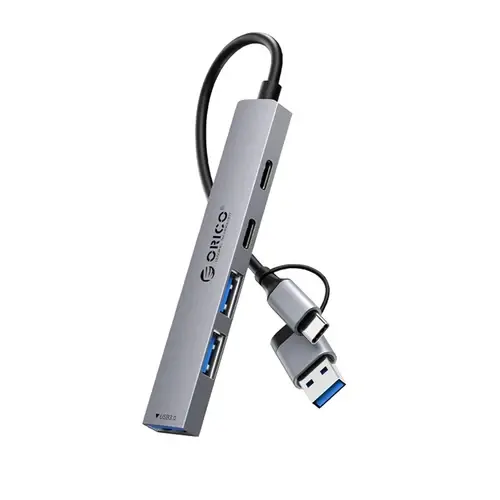 Orico hub USB-C 5 θυρών - USB3.0 x 1, USB2.0 x 2, USB-C x 2, αλουμινίου - YSA4-U2-GY - 1