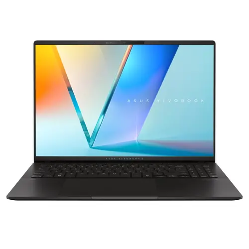 Лаптоп, Asus Vivobook S M5606KA-RI078W,AMD KRACKAN-6C/BGA,16 "OLED WQXGA+(WQ+) 2880X1800 16:10 Bend+400nits(HDR) Glare120 Hz,16GB LPDDR5X (on BD),1TB SSD,Backlit Chiclet Keyboard 1-Zone RGB with Num-key, Windows 11, Neutral Black, AI PC +Backpack