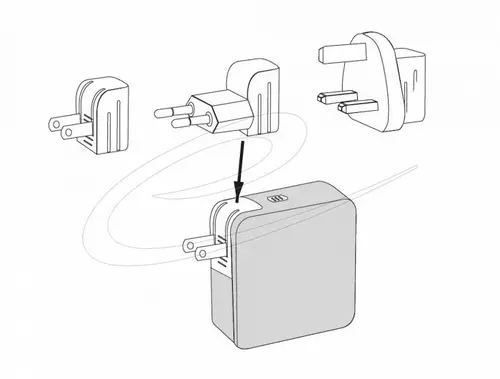 Delock Зарядно устройство GaN, 2 x USB-C, PD 65 W, адаптер за EU / US / UK - image 3