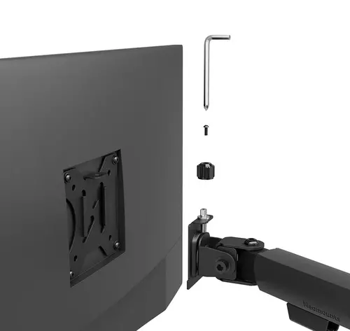 Стойка, Neomounts Nero Single Flat Screen Desk Mount (phone holder+Quick-fix clamp/grommet) - image 8